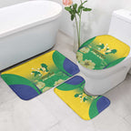 Australia Christmas Island Bathroom Set Golden Bosun Abutilon listeri With Map - Aussie Hoodie