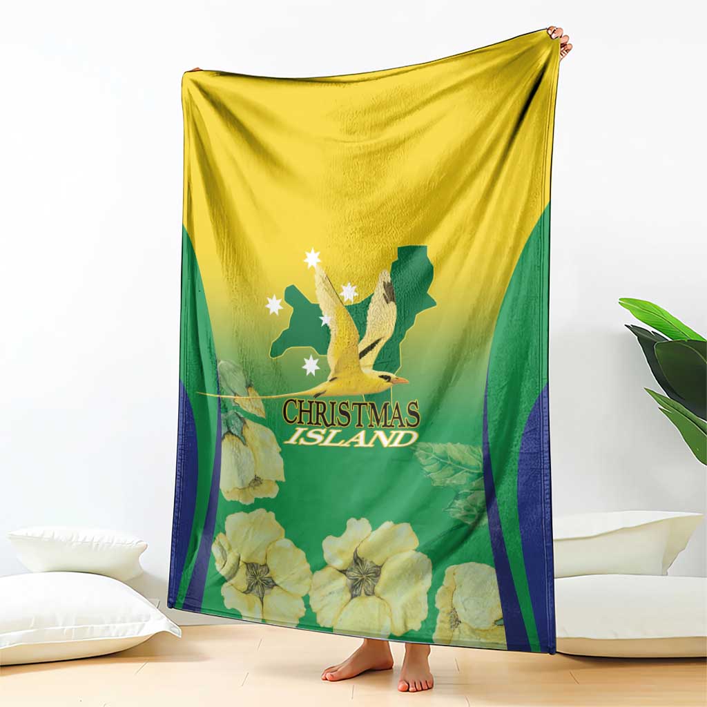 Australia Christmas Island Blanket Golden Bosun Abutilon listeri With Map - Aussie Hoodie