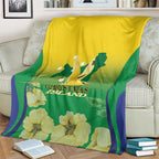 Australia Christmas Island Blanket Golden Bosun Abutilon listeri With Map - Aussie Hoodie