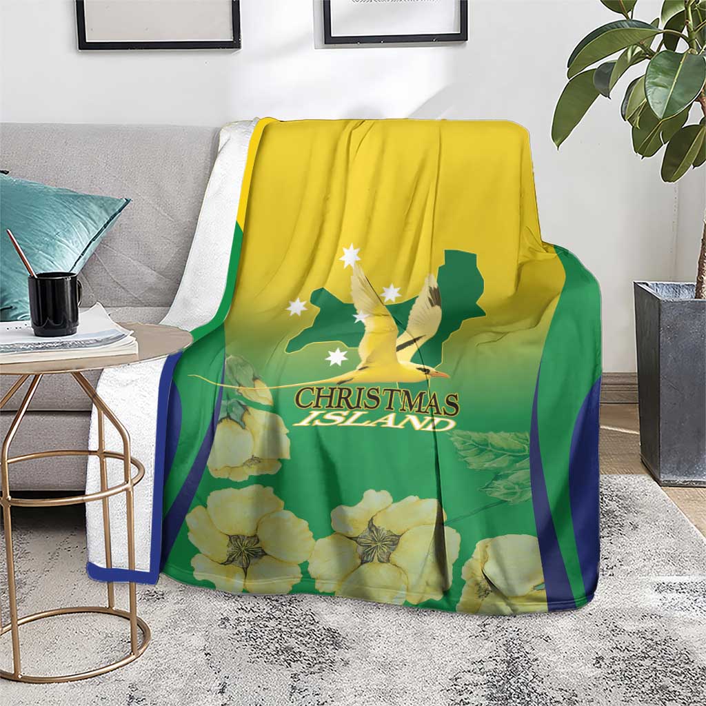 Australia Christmas Island Blanket Golden Bosun Abutilon listeri With Map - Aussie Hoodie