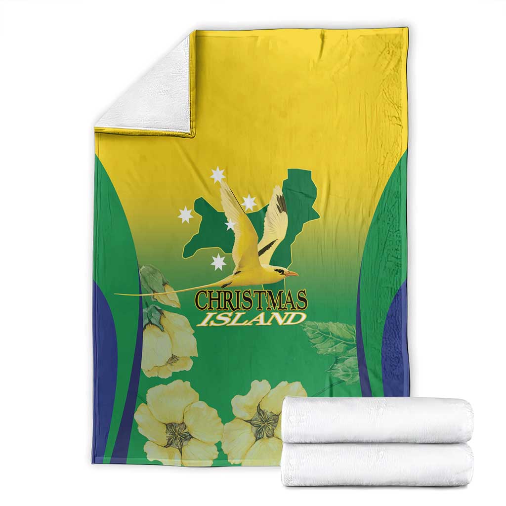 Australia Christmas Island Blanket Golden Bosun Abutilon listeri With Map - Aussie Hoodie