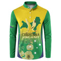 Personalised Australia Christmas Island Button Sweatshirt Golden Bosun Abutilon listeri With Map - Aussie Hoodie