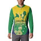 Personalised Australia Christmas Island Button Sweatshirt Golden Bosun Abutilon listeri With Map - Aussie Hoodie