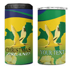 Personalised Australia Christmas Island 4 in 1 Can Cooler Tumbler Golden Bosun Abutilon listeri With Map - Aussie Hoodie