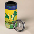 Personalised Australia Christmas Island 4 in 1 Can Cooler Tumbler Golden Bosun Abutilon listeri With Map - Aussie Hoodie