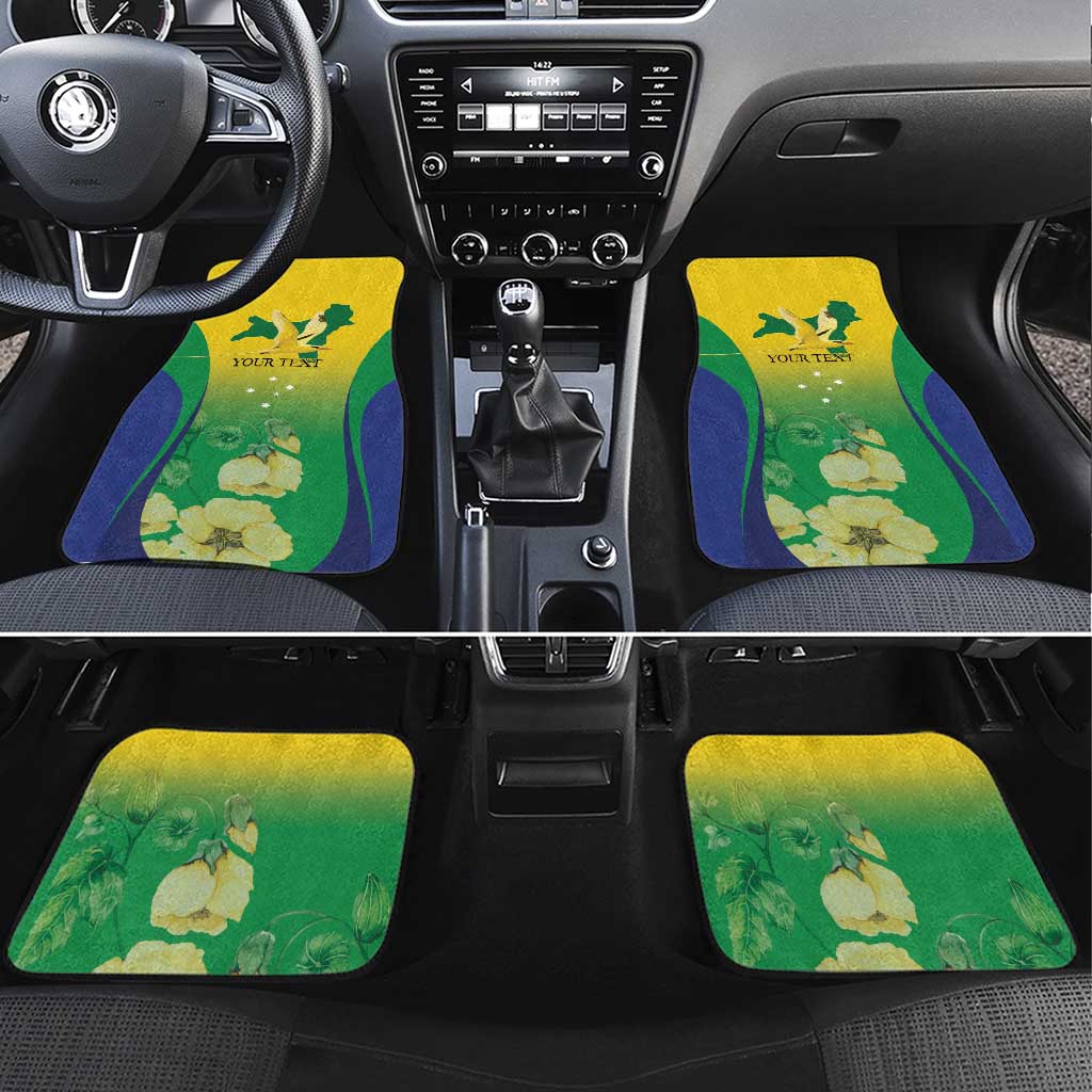 Personalised Australia Christmas Island Car Mats Golden Bosun Abutilon listeri With Map - Aussie Hoodie