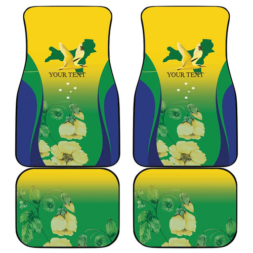 Personalised Australia Christmas Island Car Mats Golden Bosun Abutilon listeri With Map - Aussie Hoodie