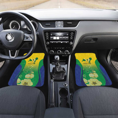 Personalised Australia Christmas Island Car Mats Golden Bosun Abutilon listeri With Map - Aussie Hoodie