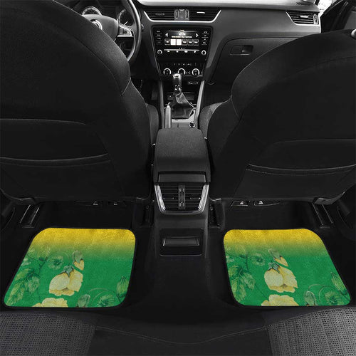 Personalised Australia Christmas Island Car Mats Golden Bosun Abutilon listeri With Map - Aussie Hoodie