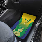 Personalised Australia Christmas Island Car Mats Golden Bosun Abutilon listeri With Map - Aussie Hoodie