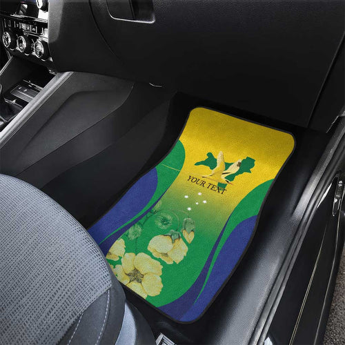 Personalised Australia Christmas Island Car Mats Golden Bosun Abutilon listeri With Map - Aussie Hoodie