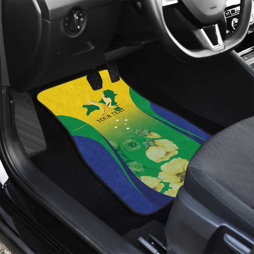 Personalised Australia Christmas Island Car Mats Golden Bosun Abutilon listeri With Map - Aussie Hoodie