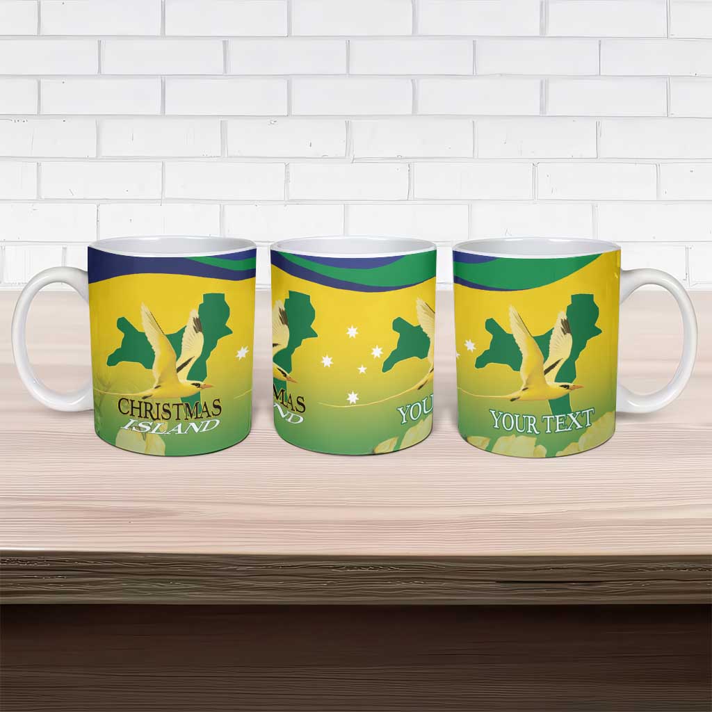 Personalised Australia Christmas Island Ceramic Mug Golden Bosun Abutilon listeri With Map - Aussie Hoodie
