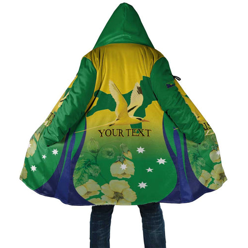 Personalised Australia Christmas Island Cloak Golden Bosun Abutilon listeri With Map - Aussie Hoodie
