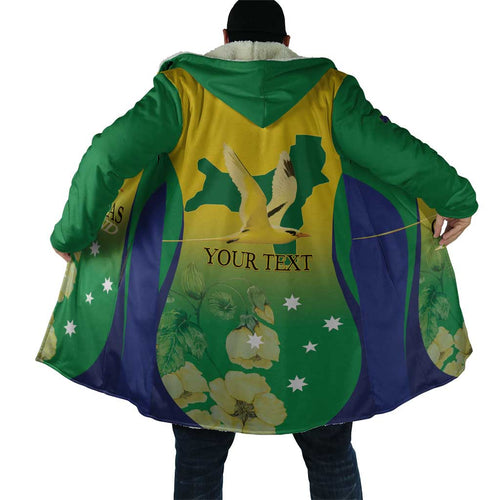Personalised Australia Christmas Island Cloak Golden Bosun Abutilon listeri With Map - Aussie Hoodie