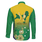 Personalised Australia Christmas Island Family Matching Long Sleeve Bodycon Dress and Hawaiian Shirt Golden Bosun Abutilon listeri With Map - Aussie Hoodie