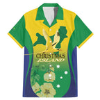 Personalised Australia Christmas Island Family Matching Mermaid Dress and Hawaiian Shirt Golden Bosun Abutilon listeri With Map - Aussie Hoodie
