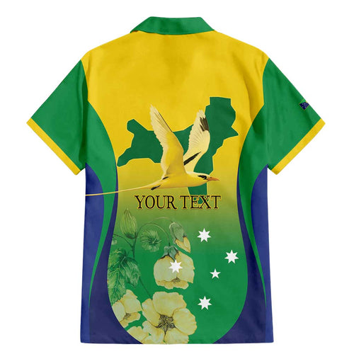 Personalised Australia Christmas Island Family Matching Mermaid Dress and Hawaiian Shirt Golden Bosun Abutilon listeri With Map - Aussie Hoodie