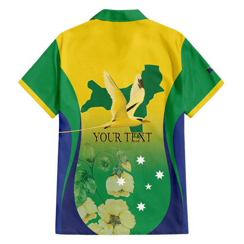Personalised Australia Christmas Island Family Matching Off Shoulder Maxi Dress and Hawaiian Shirt Golden Bosun Abutilon listeri With Map - Aussie Hoodie