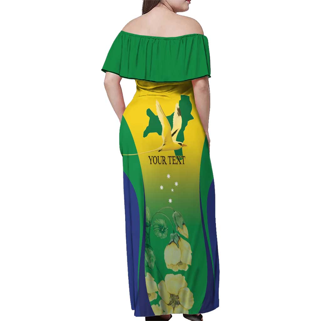 Personalised Australia Christmas Island Family Matching Off Shoulder Maxi Dress and Hawaiian Shirt Golden Bosun Abutilon listeri With Map - Aussie Hoodie