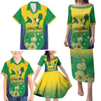 Personalised Australia Christmas Island Family Matching Puletasi and Hawaiian Shirt Golden Bosun Abutilon listeri With Map - Aussie Hoodie