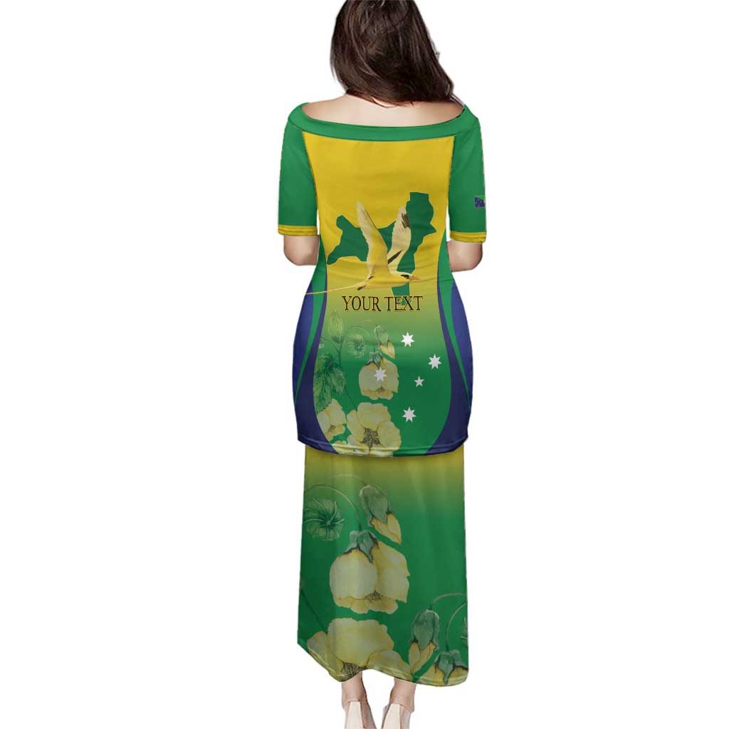 Personalised Australia Christmas Island Family Matching Puletasi and Hawaiian Shirt Golden Bosun Abutilon listeri With Map - Aussie Hoodie