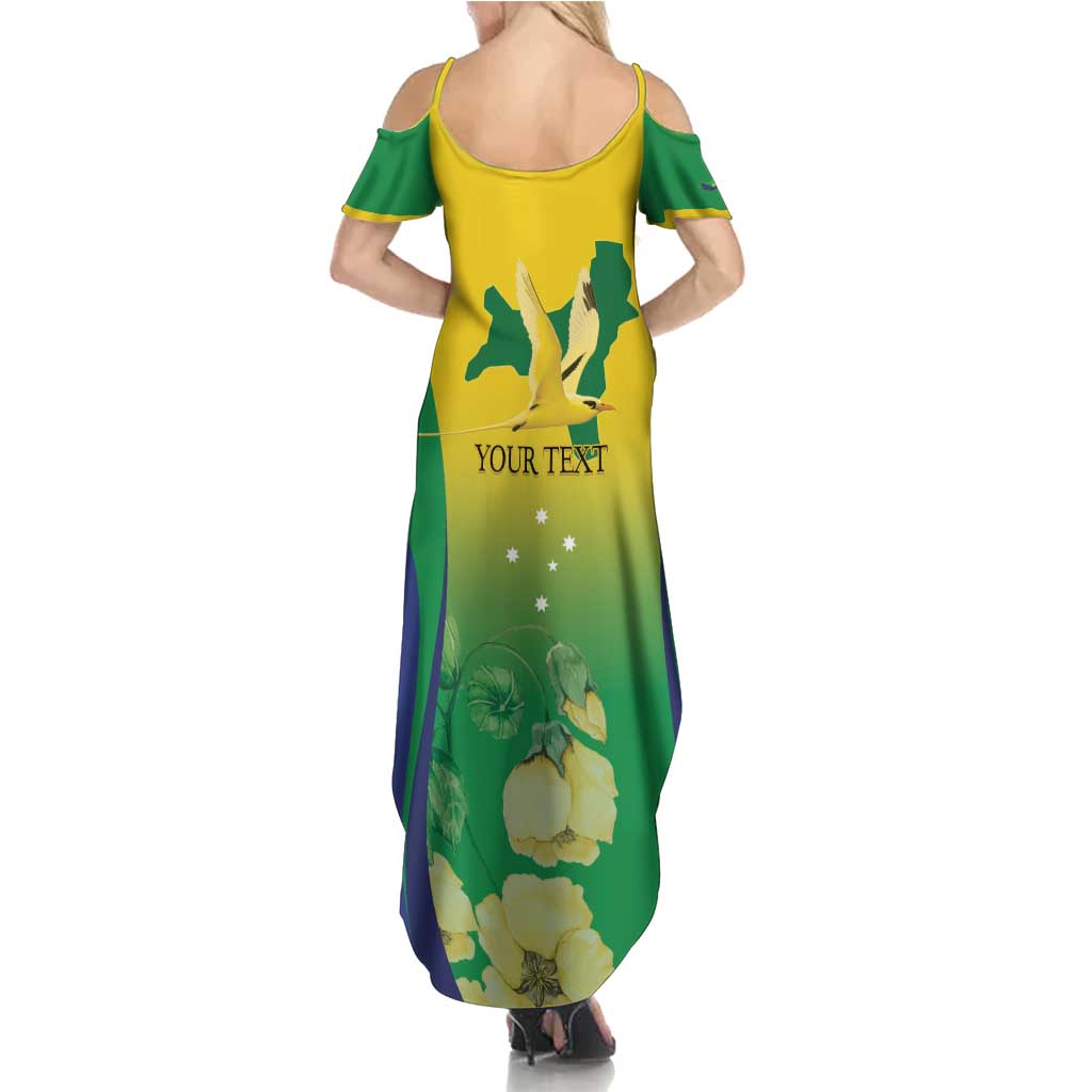 Personalised Australia Christmas Island Family Matching Summer Maxi Dress and Hawaiian Shirt Golden Bosun Abutilon listeri With Map - Aussie Hoodie