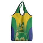 Australia Christmas Island Grocery Bag Golden Bosun Abutilon listeri With Map - Aussie Hoodie