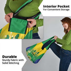 Australia Christmas Island Grocery Bag Golden Bosun Abutilon listeri With Map - Aussie Hoodie