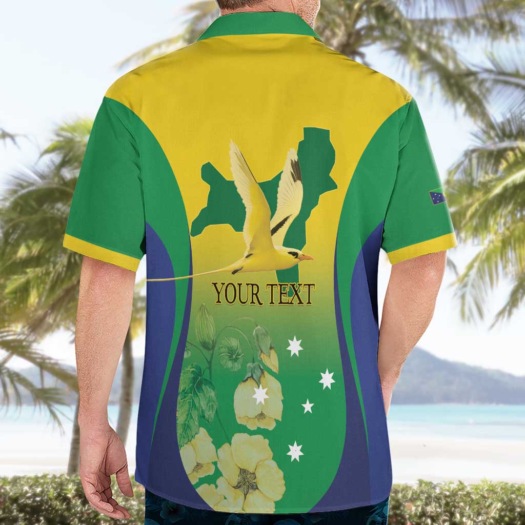 Personalised Australia Christmas Island Hawaiian Shirt Golden Bosun Abutilon listeri With Map - Aussie Hoodie