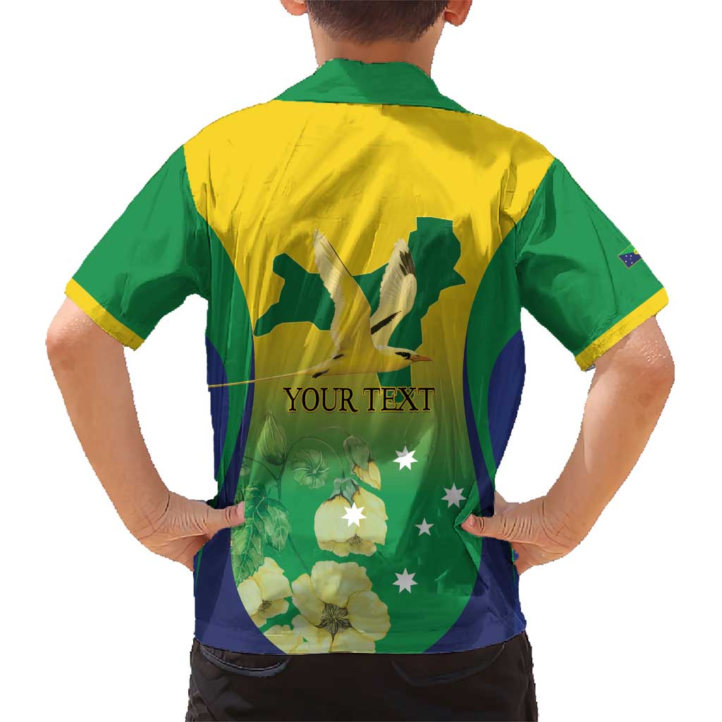 Personalised Australia Christmas Island Hawaiian Shirt Golden Bosun Abutilon listeri With Map - Aussie Hoodie