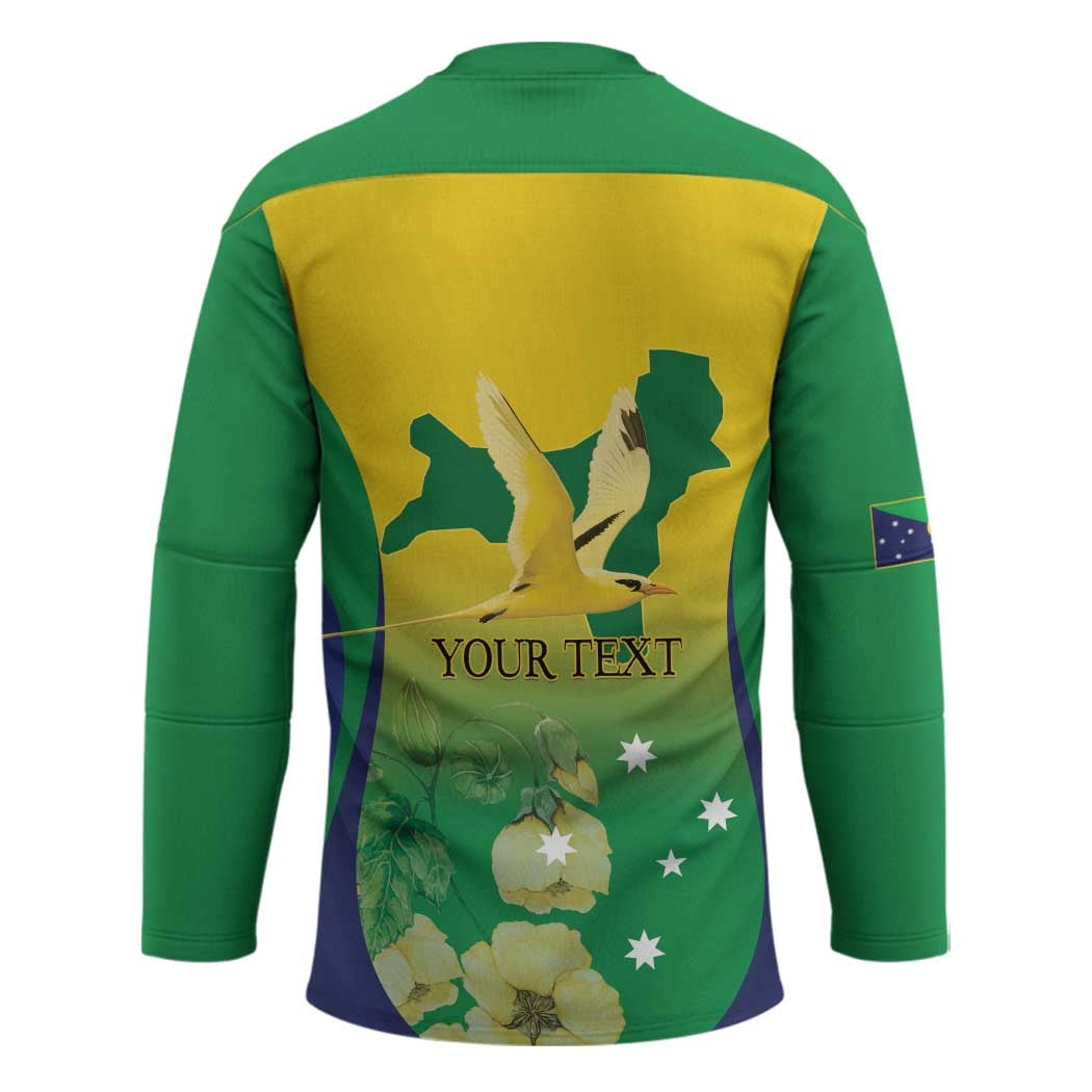 Personalised Australia Christmas Island Hockey Jersey Golden Bosun Abutilon listeri With Map - Aussie Hoodie