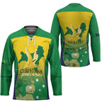 Personalised Australia Christmas Island Hockey Jersey Golden Bosun Abutilon listeri With Map - Aussie Hoodie