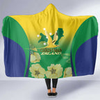 Australia Christmas Island Hooded Blanket Golden Bosun Abutilon listeri With Map - Aussie Hoodie