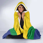 Australia Christmas Island Hooded Blanket Golden Bosun Abutilon listeri With Map - Aussie Hoodie