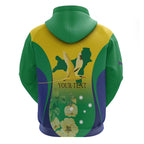 Personalised Australia Christmas Island Hoodie Golden Bosun Abutilon listeri With Map - Aussie Hoodie