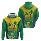 Personalised Australia Christmas Island Hoodie Golden Bosun Abutilon listeri With Map - Aussie Hoodie