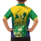 Personalised Australia Christmas Island Kid Hawaiian Shirt Golden Bosun Abutilon listeri With Map - Aussie Hoodie