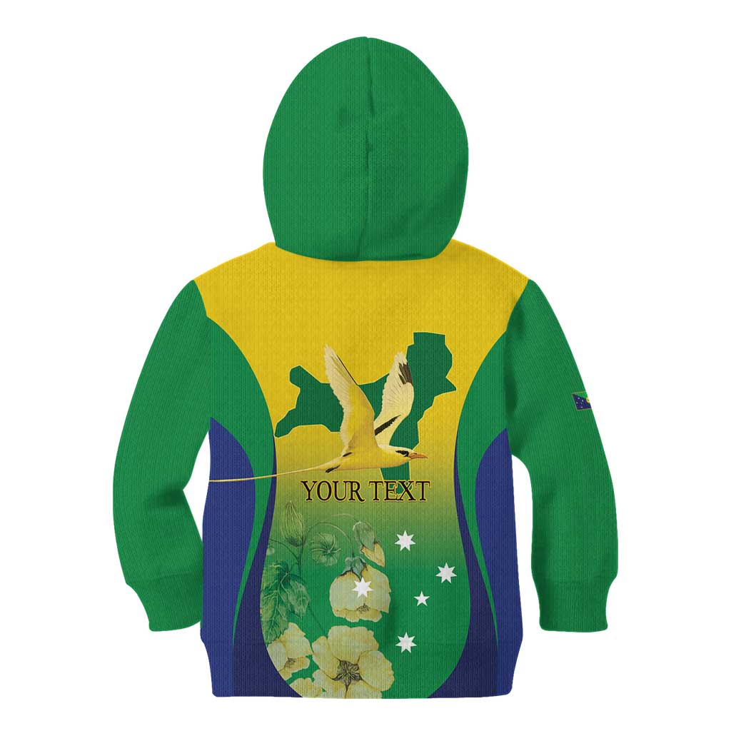 Personalised Australia Christmas Island Kid Hoodie Golden Bosun Abutilon listeri With Map - Aussie Hoodie