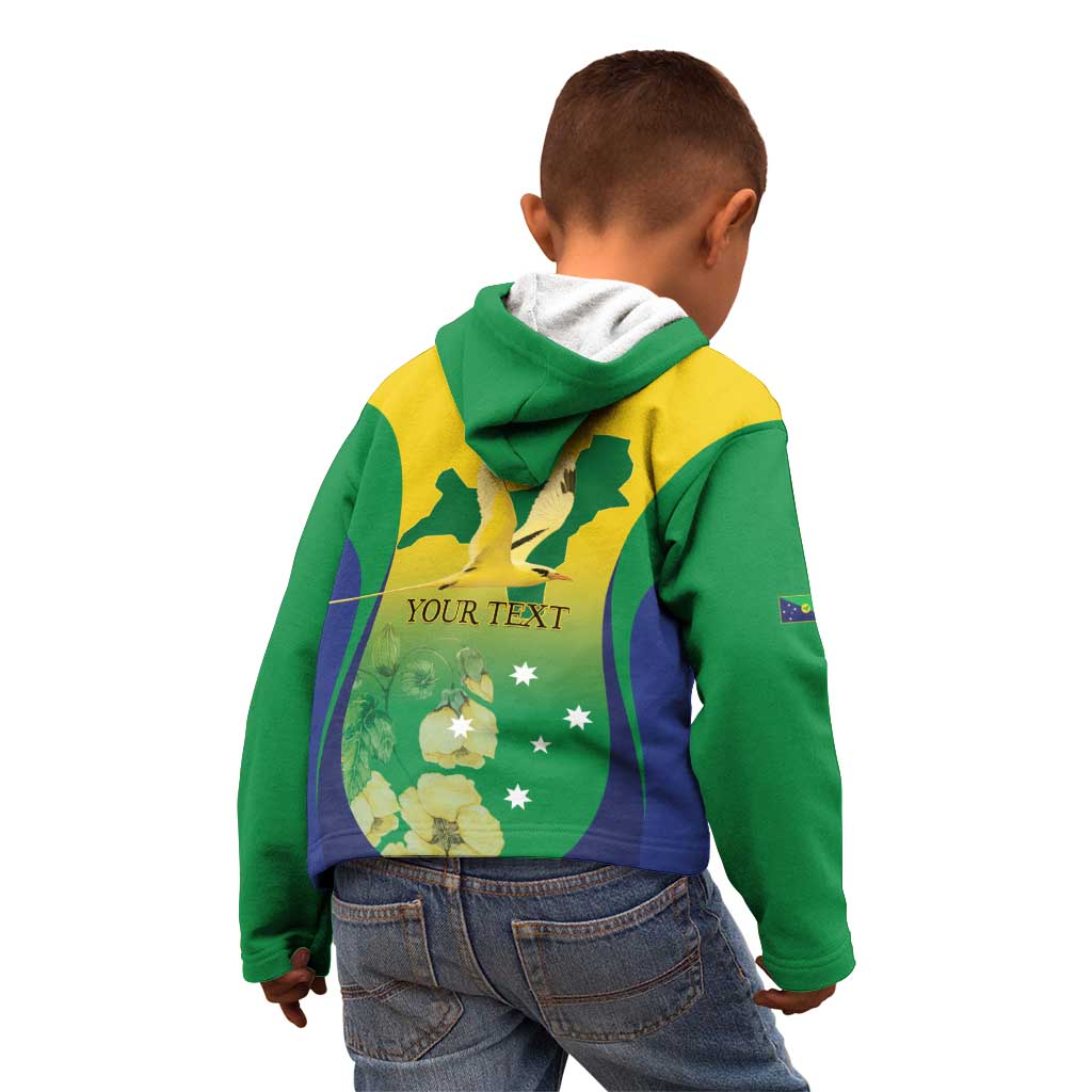 Personalised Australia Christmas Island Kid Hoodie Golden Bosun Abutilon listeri With Map - Aussie Hoodie