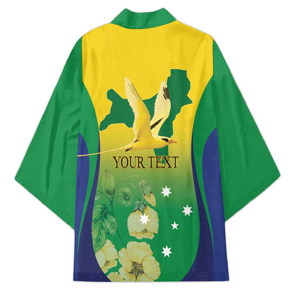 Personalised Australia Christmas Island Kimono Golden Bosun Abutilon listeri With Map - Aussie Hoodie