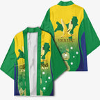 Personalised Australia Christmas Island Kimono Golden Bosun Abutilon listeri With Map - Aussie Hoodie