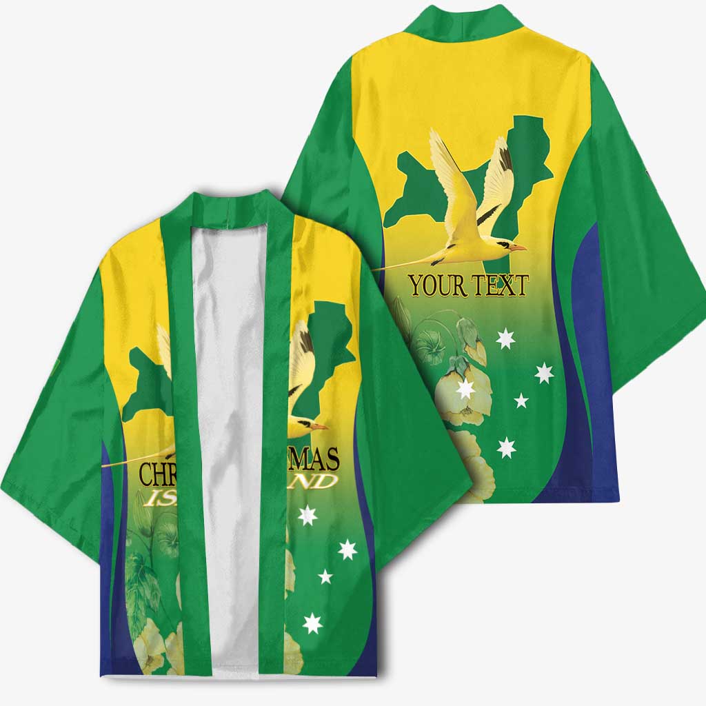 Personalised Australia Christmas Island Kimono Golden Bosun Abutilon listeri With Map - Aussie Hoodie