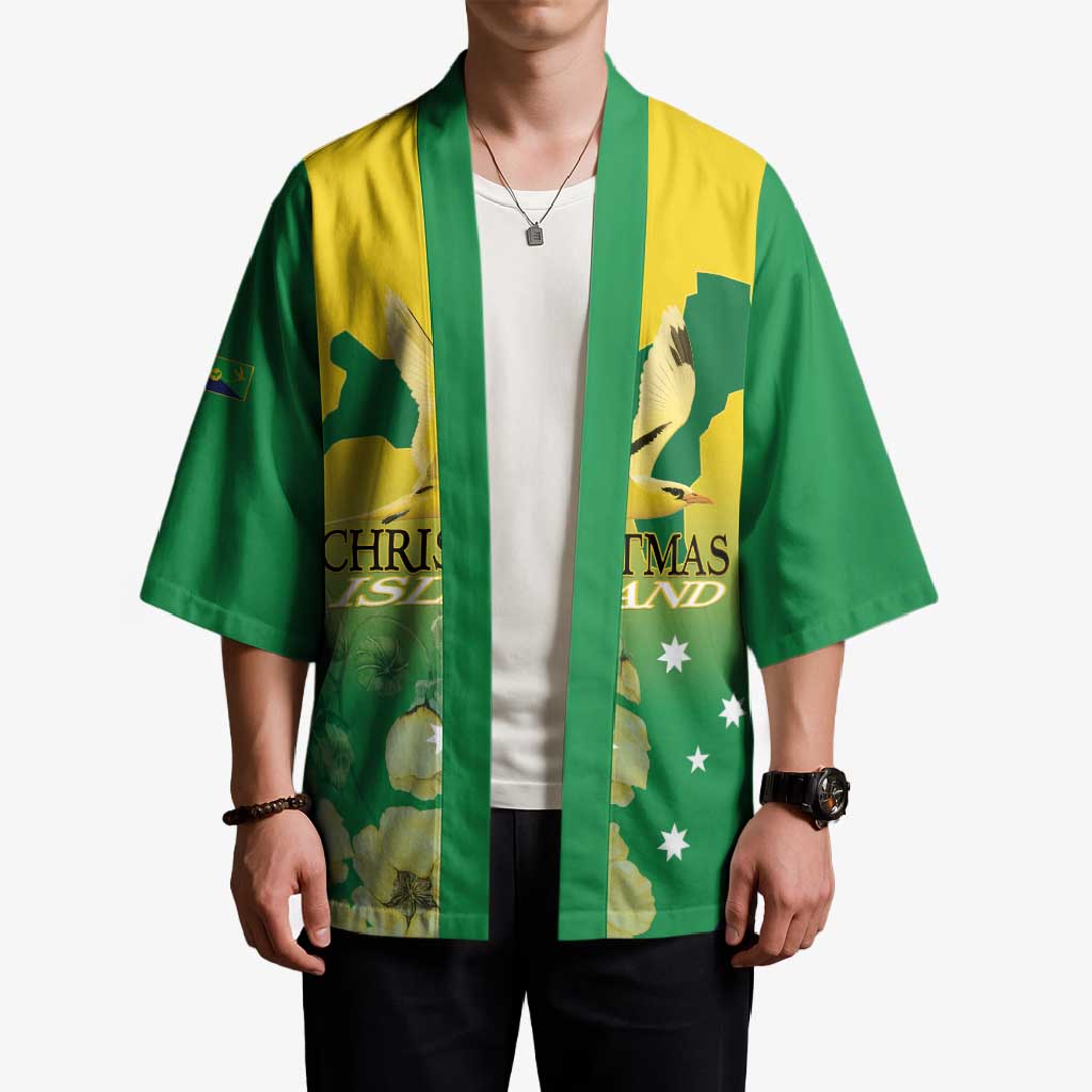 Personalised Australia Christmas Island Kimono Golden Bosun Abutilon listeri With Map - Aussie Hoodie