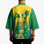 Personalised Australia Christmas Island Kimono Golden Bosun Abutilon listeri With Map - Aussie Hoodie