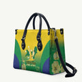 Australia Christmas Island Leather Bag Golden Bosun Abutilon listeri With Map - Aussie Hoodie
