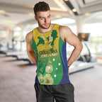 Personalised Australia Christmas Island Men Tank Top Golden Bosun Abutilon listeri With Map - Aussie Hoodie