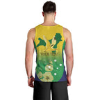 Personalised Australia Christmas Island Men Tank Top Golden Bosun Abutilon listeri With Map - Aussie Hoodie
