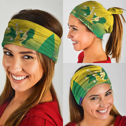 Australia Christmas Island Neck Gaiter Golden Bosun Abutilon listeri With Map - Aussie Hoodie