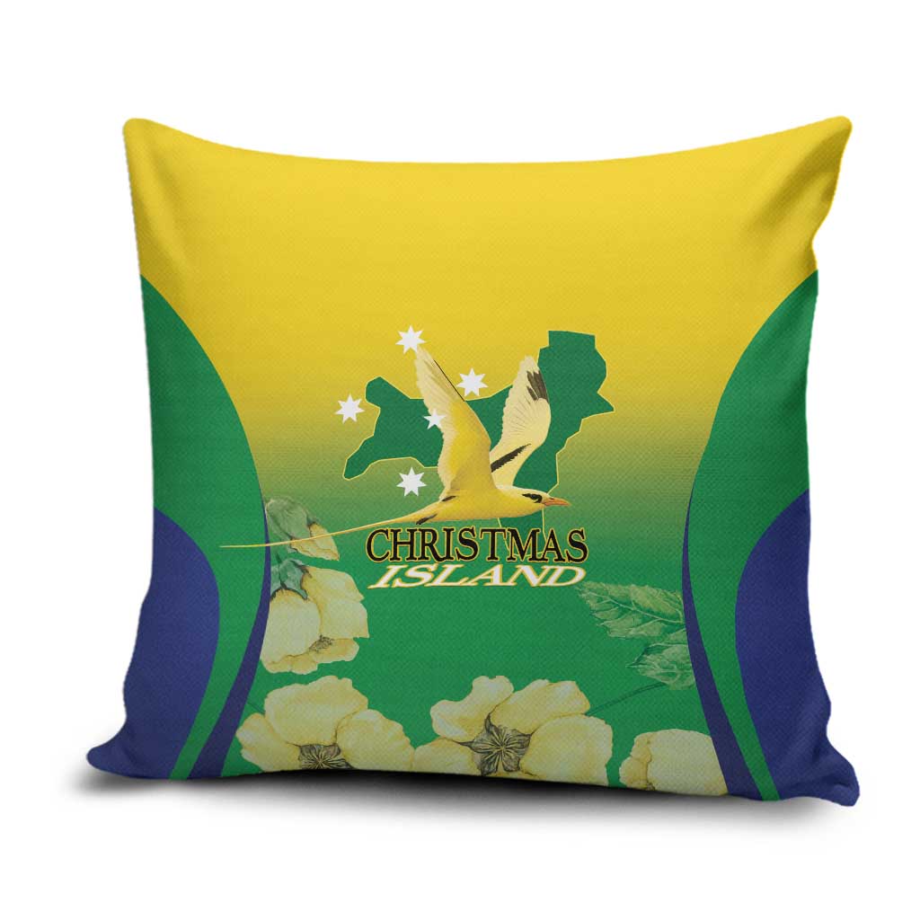 Australia Christmas Island Pillow Cover Golden Bosun Abutilon listeri With Map - Aussie Hoodie
